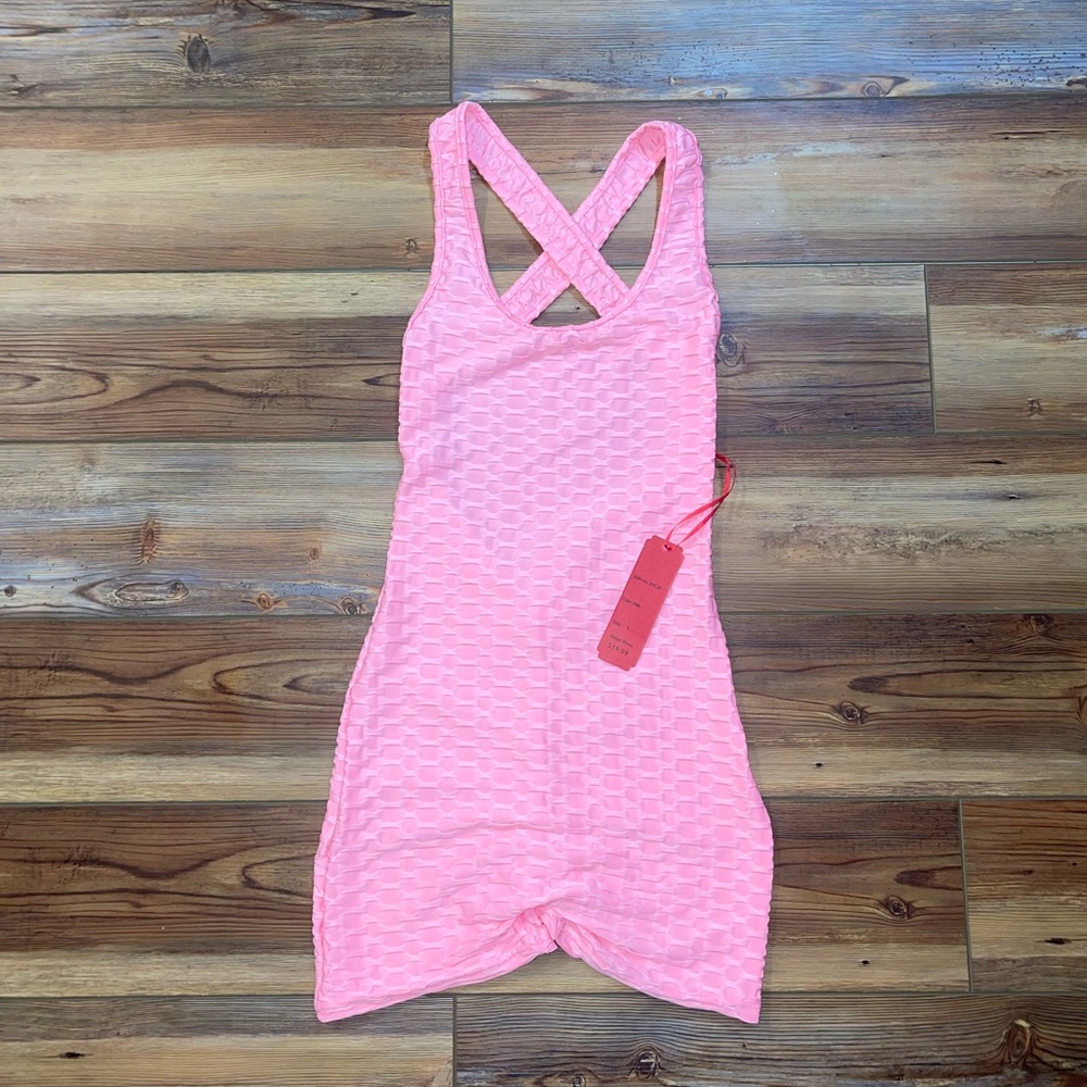 Fashion Nova Pink Spandex Romper